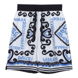 Dolce &amp; Gabbana Bermuda Solid Color With White Fantasy Print For Boys