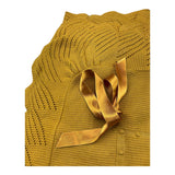 JULIANA coperta tinta unita con fiocco Senape per Neonata J2012 SENAPE JULIANA 