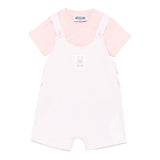 Moschino Completo 2 Pezzi T-Shirt-Salopette per Neonata MUG01L ROSA MOSCHINO 