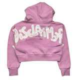 Disclaimer Plain Hooded Sweatshirt With Contrast Print Pink For Girls