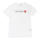 Trussardi T-Shirt Girocollo Tinta Unita con Stampa per Bambino TBP25060TS BIANCO TRUSSARDI 