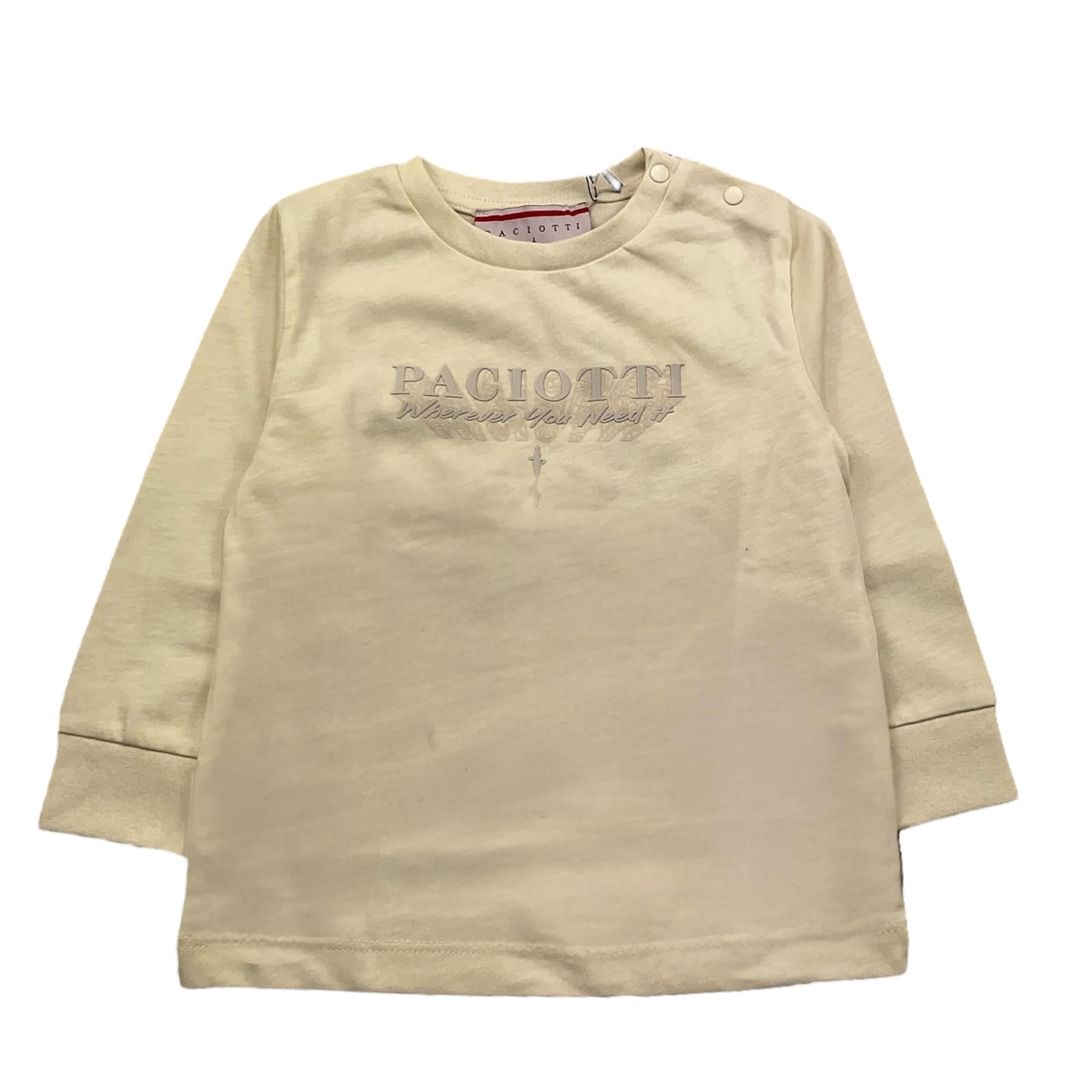 CESARE PACIOTTI shirt girocollo tinta unita con stampa Panna per Bambino TSP5373BJ PANNA CESARE PACIOTTI 