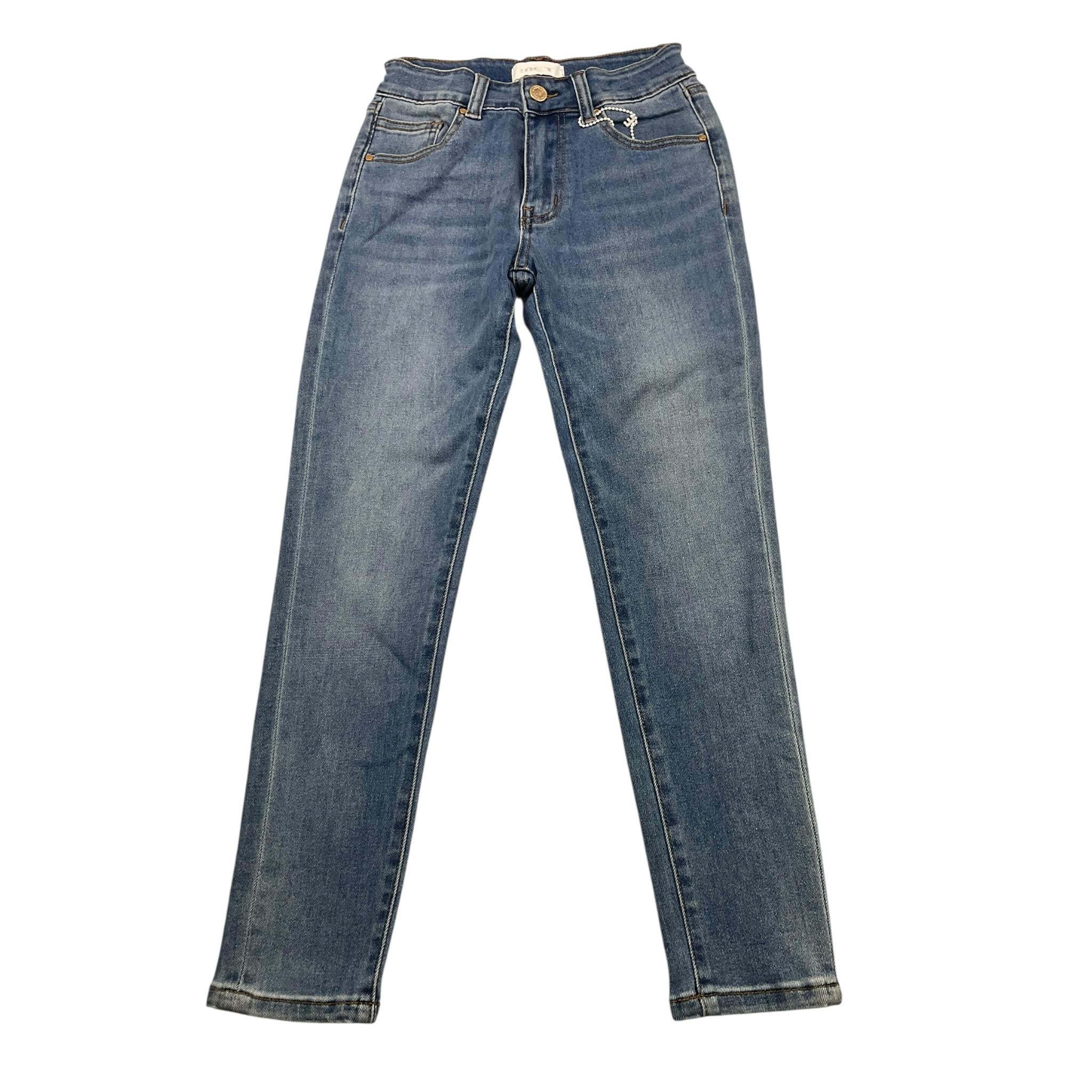 MET jeans tinta unita con girovita regolabile Azzurro per Bambina ME153 AZZURRO MET 