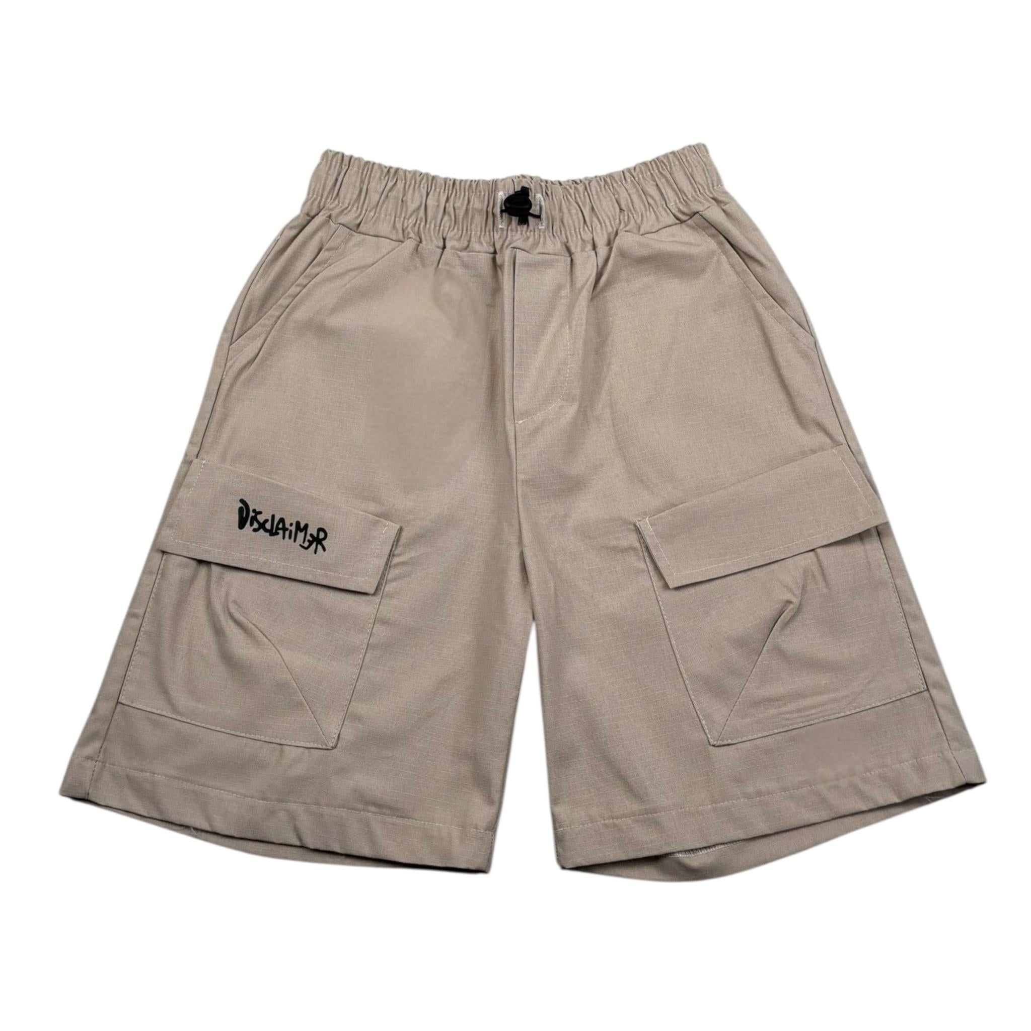 Disclaimer Bermuda Tinta Unita con Elastico In Vita per Bambino 25EDK58457 BEIGE DISCLAIMER 