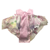 Miss Grant Two-Tone Floral Print White/Pink Armhole Top for Girls