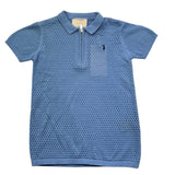 Trussardi Polo Mezza Manica Tinta Unita Traforato per Bambino TBP26063PO AZZURRO TRUSSARDI 