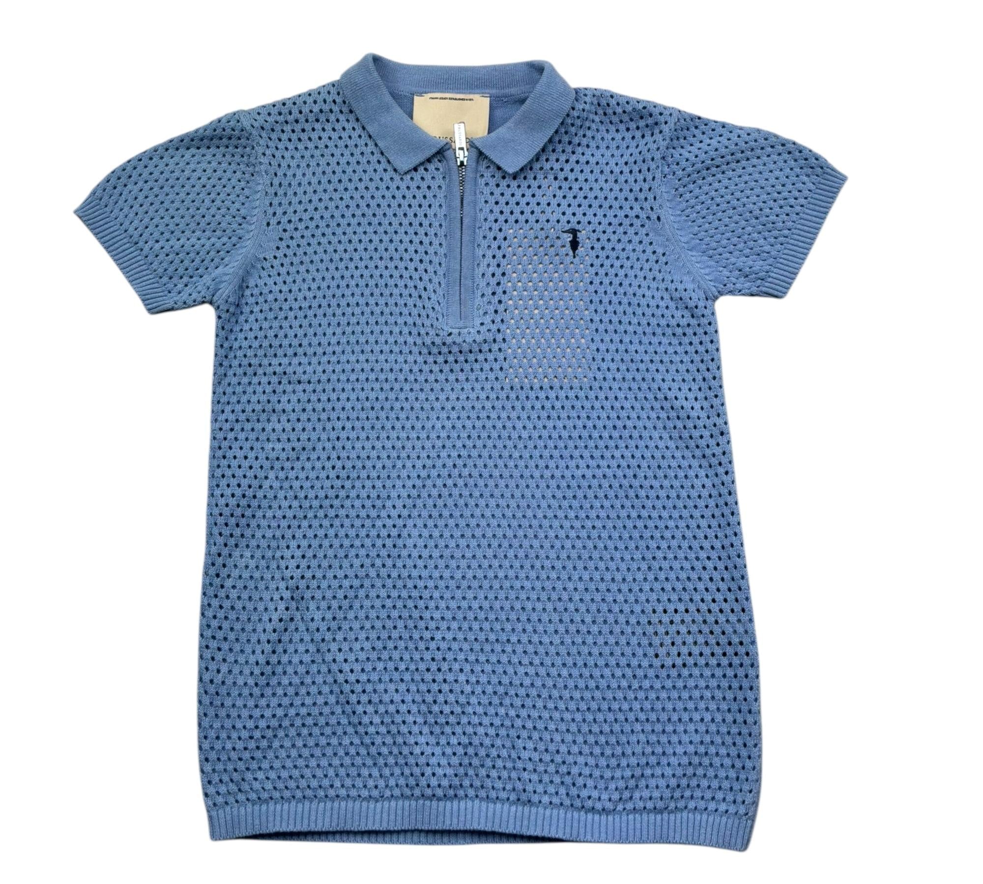 Trussardi Polo Mezza Manica Tinta Unita Traforato per Bambino TBP26063PO AZZURRO TRUSSARDI 