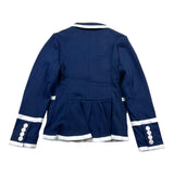 Ralph Lauren Solid Color Jacket With Buttons And Contrast Trim Blue For Girls