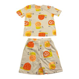 Aventiquattrore Solid Color Pajamas T-Shirt-Bermuda with Beige Pattern for Newborn