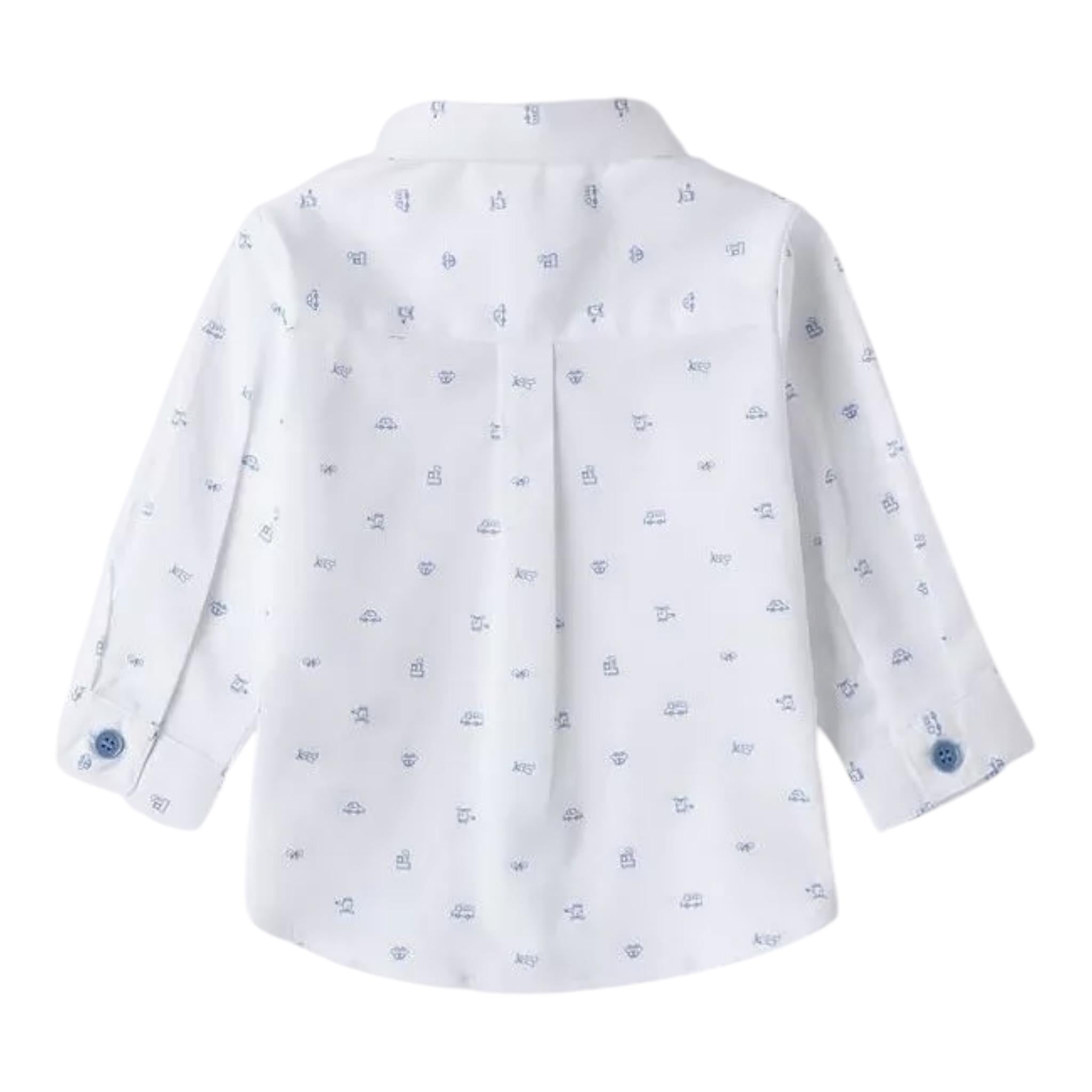 Mini Banda Camicia Manica Lunga tinta unita con Papillon Bianco per Neonato 3B600X BIANCO MINI BANDA 