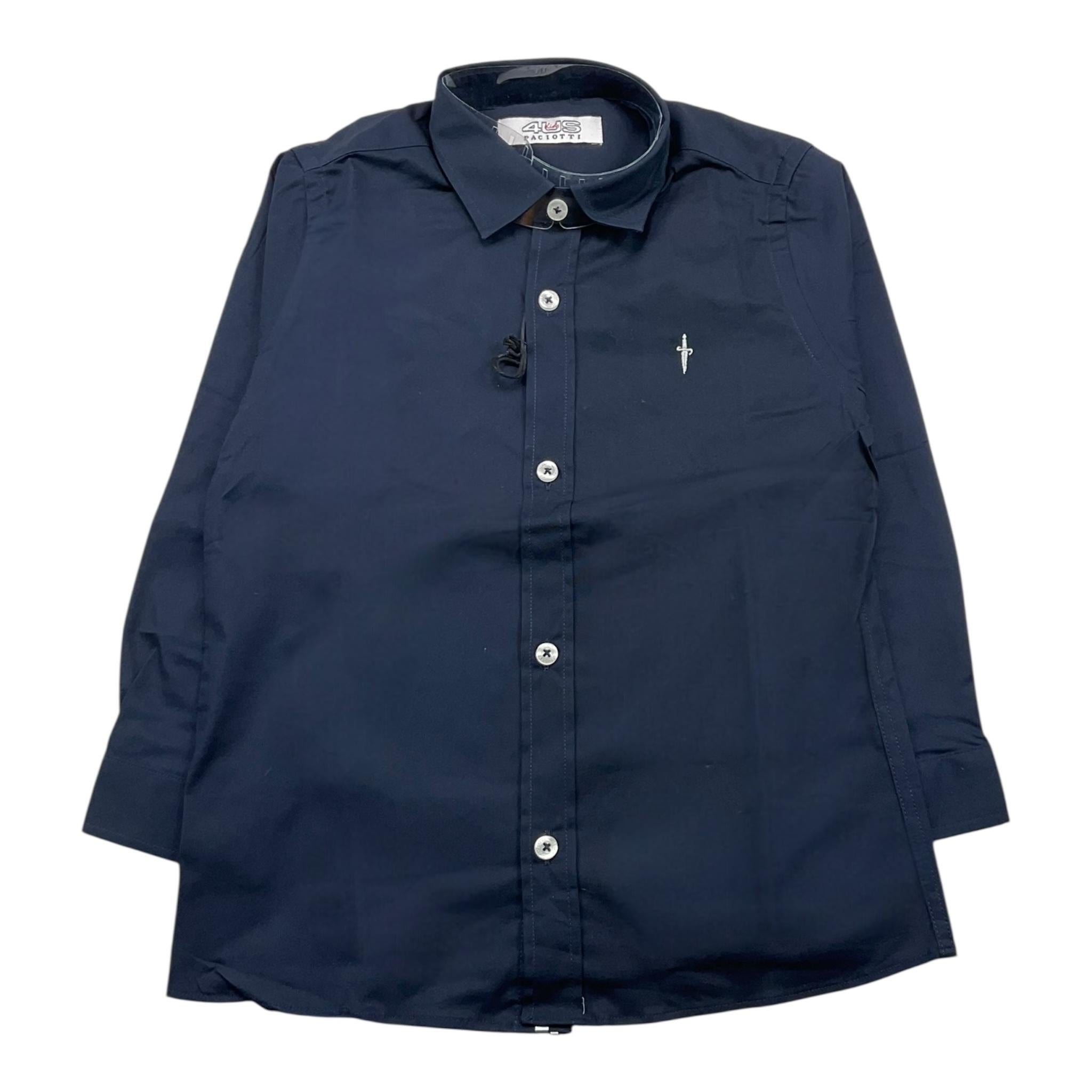 CESARE PACIOTTI camicia manica lunga tinta unita con  logo Blu per Bambino CMP0333B BLU CESARE PACIOTTI 
