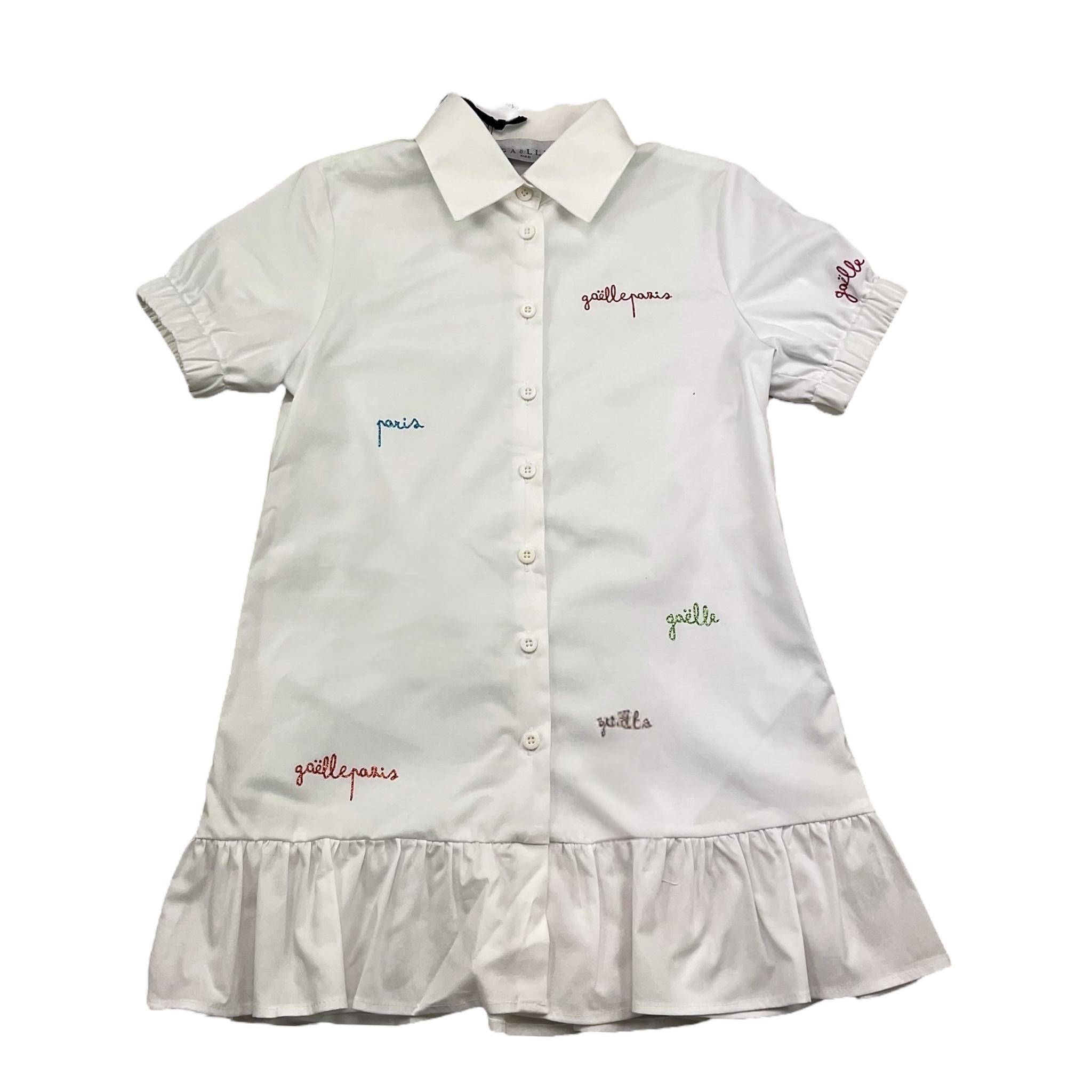 Gaelle Abito Mezza Manica Tinta Unita con Brillantini per Bambina 2746V00368 BIANCO GAELLE 