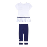 Monnalisa Completo 2 Pezzi T-Shirt-Leggins Bicolore per Bambina 19E500 BIANCO/BLU MONNALISA 