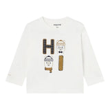 MAYORAL shirt girocollo tinta unita con stampa in contrasto Bianco per Neonato 2030X BIANCO MAYORAL 