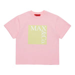 Max Mara T-Shirt Girocollo Tinta Unita con Stampa per Bambina MX0005 ROSA MAX MARA 