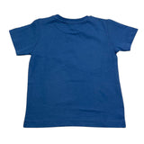 Cesare Paciotti Crew Neck T-Shirt Solid Color With Contrast Print Blue For Newborns