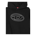 DIESEL felpa tinta unita con cappuccio e stampa Nero per Bambino J02017X NERO DIESEL 