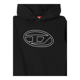 DIESEL felpa tinta unita con cappuccio e stampa Nero per Bambino J02017X NERO DIESEL 