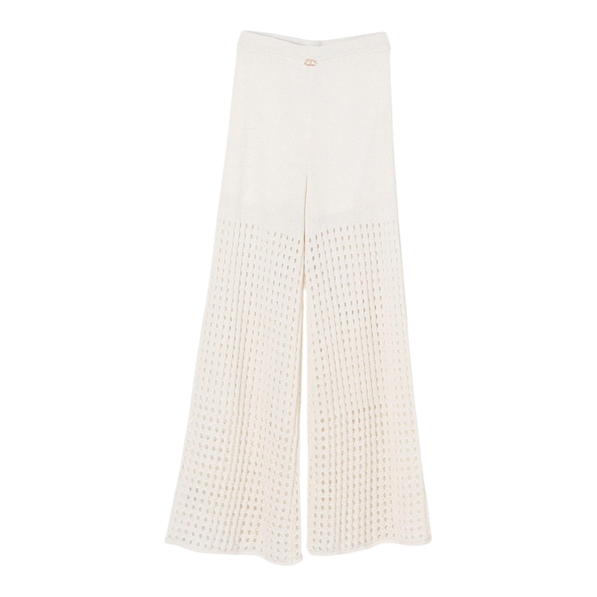 Twinset Pantalone Tinta Unita Traforato per Bambina 251GJ3432X PANNA TWINSET 