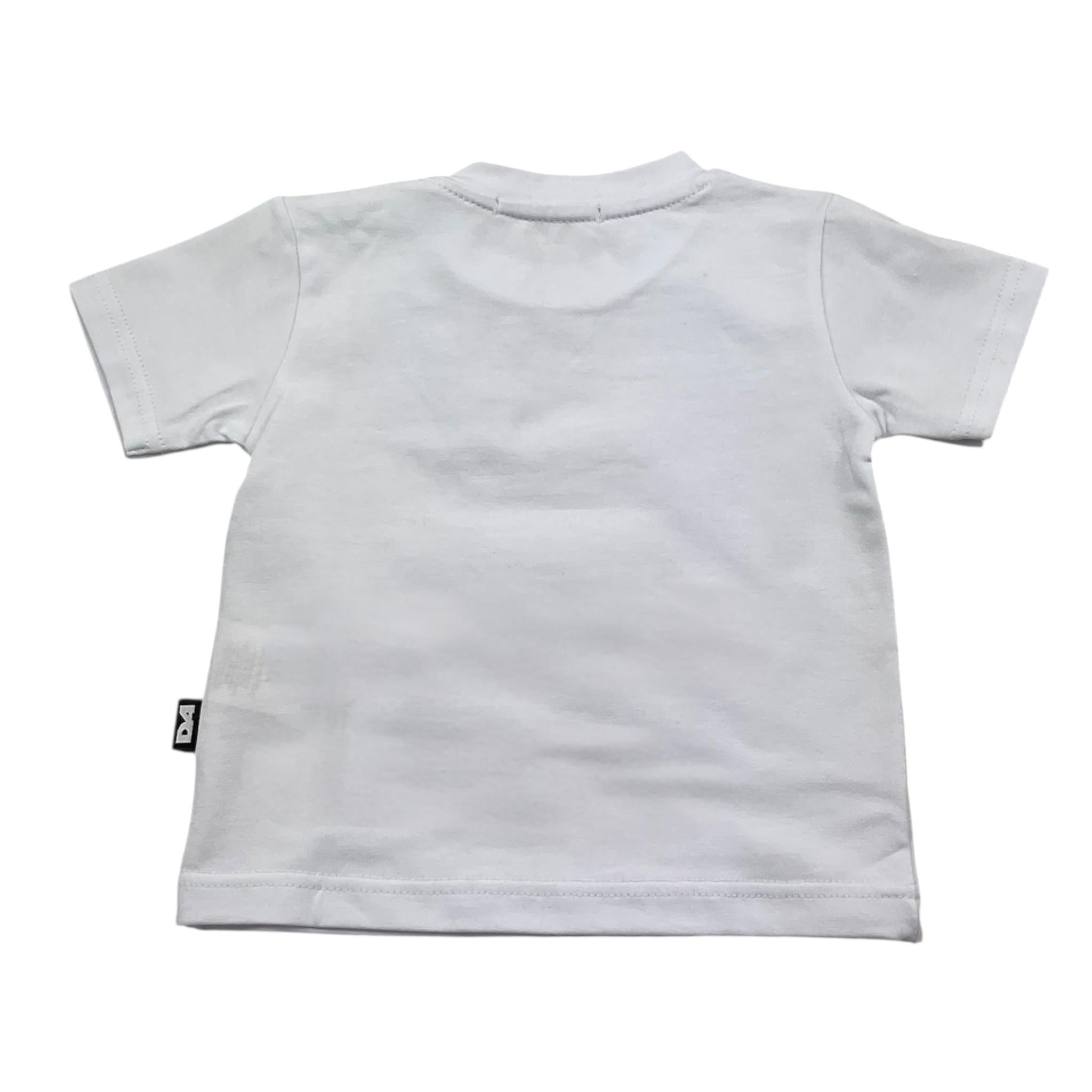 Daniele Alessandrini T-Shirt Girocollo Tinta Unita con Stampa per Bambino 1296M00261 BIANCO DANIELE ALESSANDRINI 