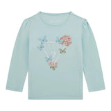 Guess Shirt Girocollo Tinta Unita con Stampa per Neonata K5RI08K6YW4X AZZURRO GUESS 