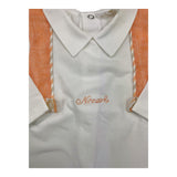 Ninnaoh Two-Tone Onesie with Striped Pattern White/Orange for Newborns