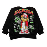 Bern Sweatshirt Closed Crewneck Solid Color With Contrast Print Black For Boys