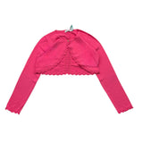 Abel &amp; Lula Solid Color Button Up Fuchsia Shrug For Girls