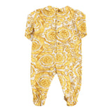 Versace Baby Girl Solid Color Printed Romper-Hat Set White