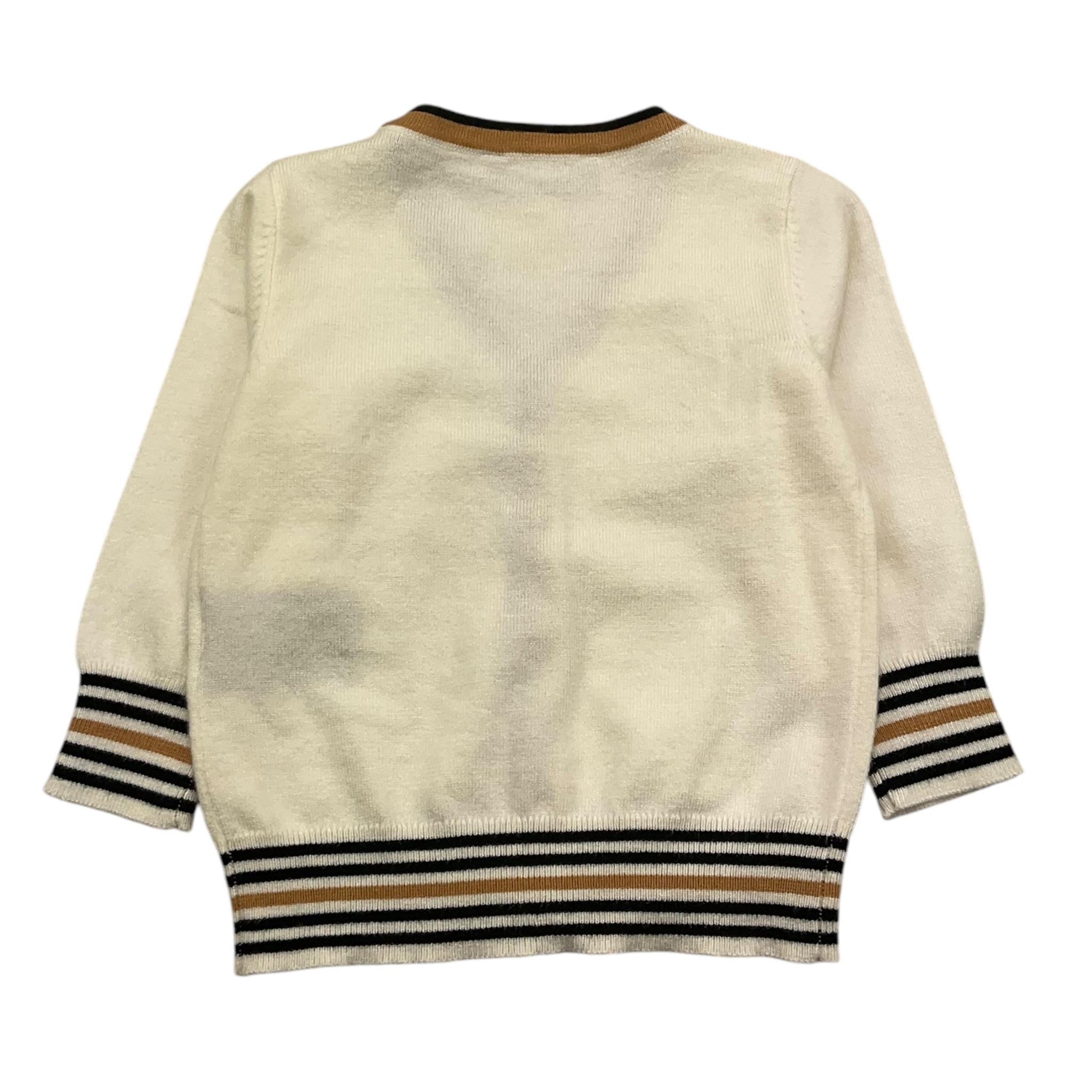 TRUSSARDI cardigan tinta unita cn profili in contrasto Panna per Neonato TIA25078CD PANNA TRUSSARDI 