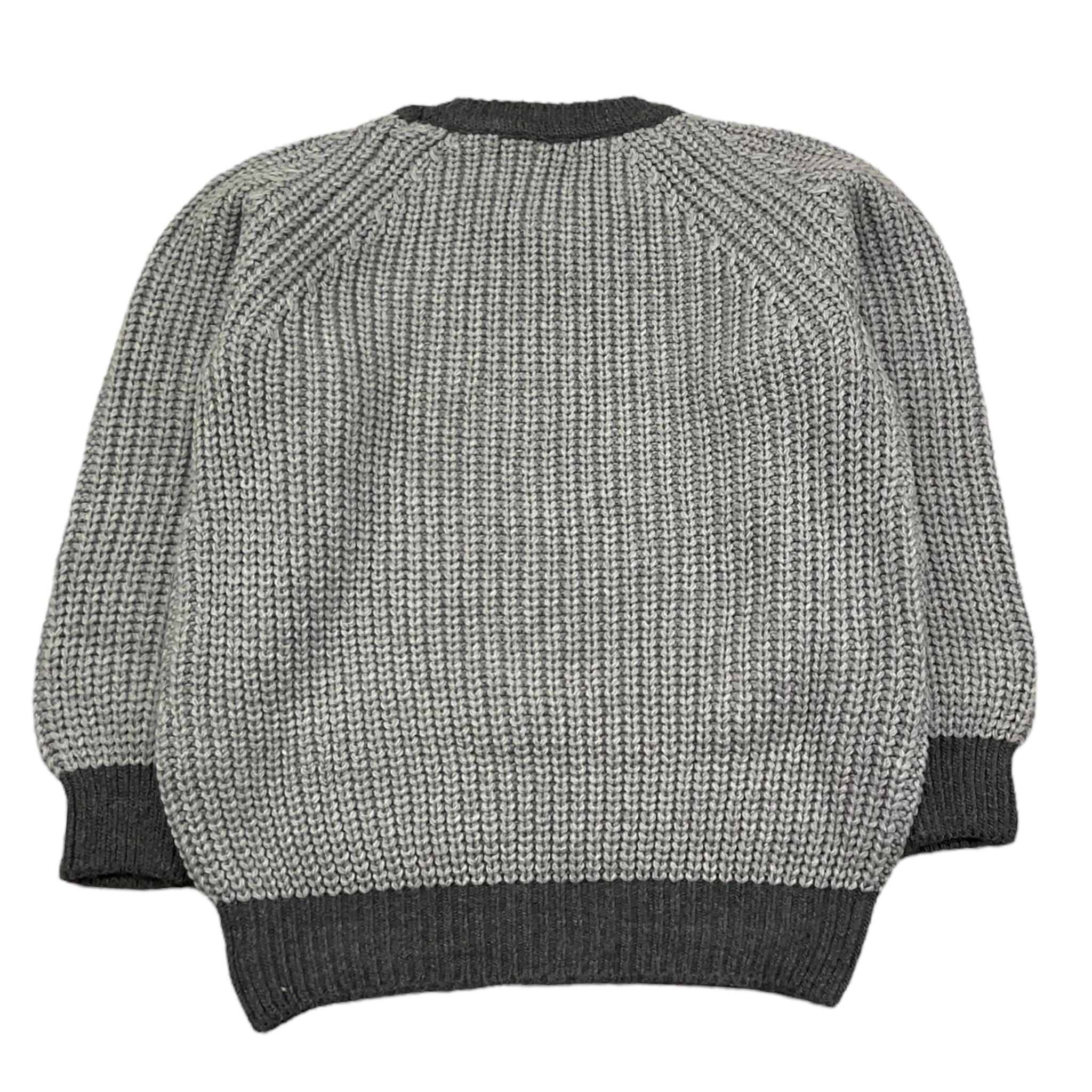 NUPKEET maglia girocollo tinta unita con profili in contrasto Grigio per Bambino 4DNK405 GRIGIO NUPKEET 