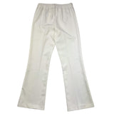 solid color flared trousers with elastic waist