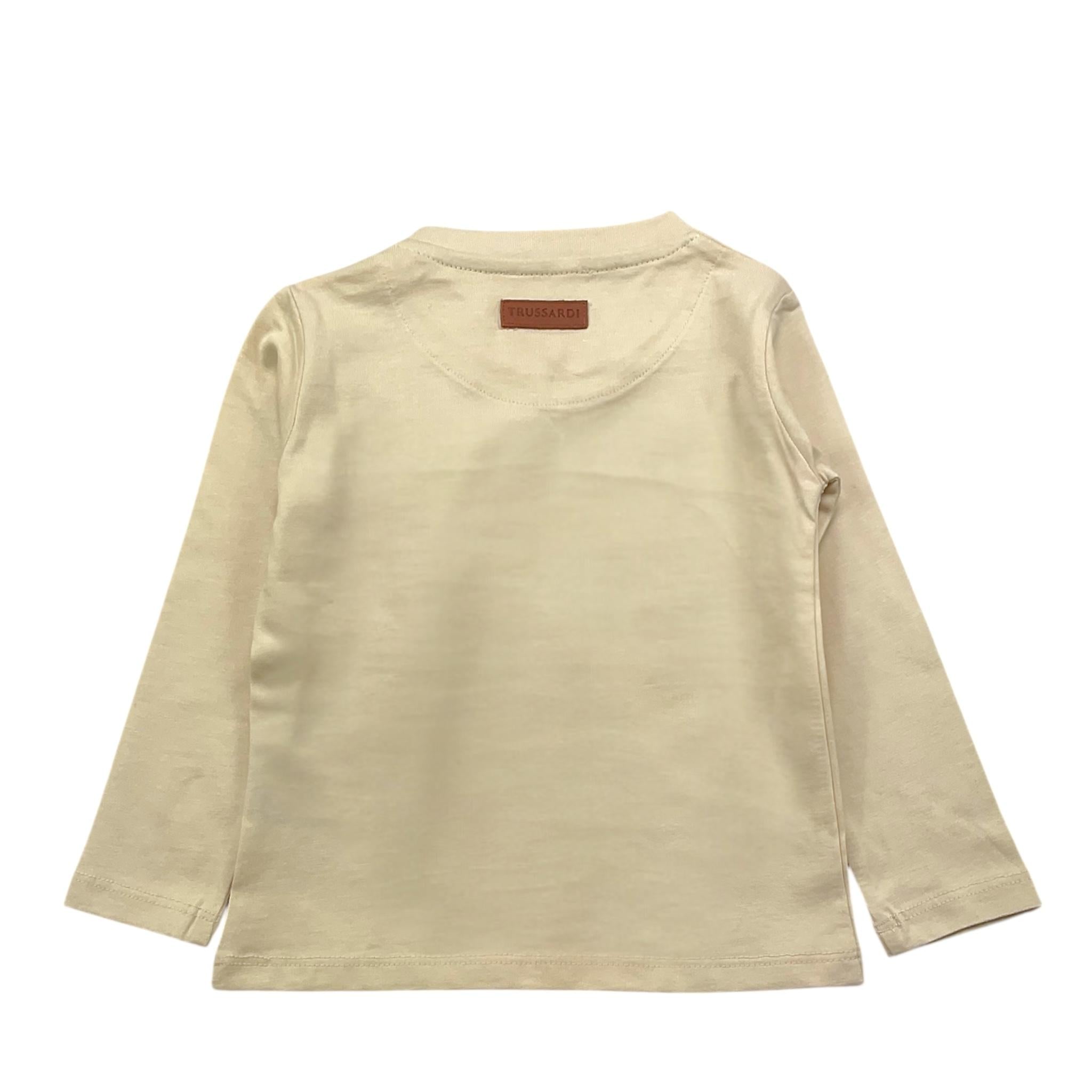 TRUSSARDI shirt girocollo tinta unita con stampa Panna per Neonato TIA240B4TS PANNA TRUSSARDI 