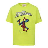 Saint Barth T-Shirt Girocollo Tinta Unita con Stampa Spiderman per Bambino SPIDERMAN GIALLO FLUO SAINT BARTH 