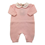 LITTLE BEAR tutina manica lunga tinta unita con colletto in contrasto Rosa per Neonata 9101X ROSA LITTLE BEAR 