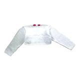 La Stupenderia Plain White Applique Shrug For Newborn Baby Girl