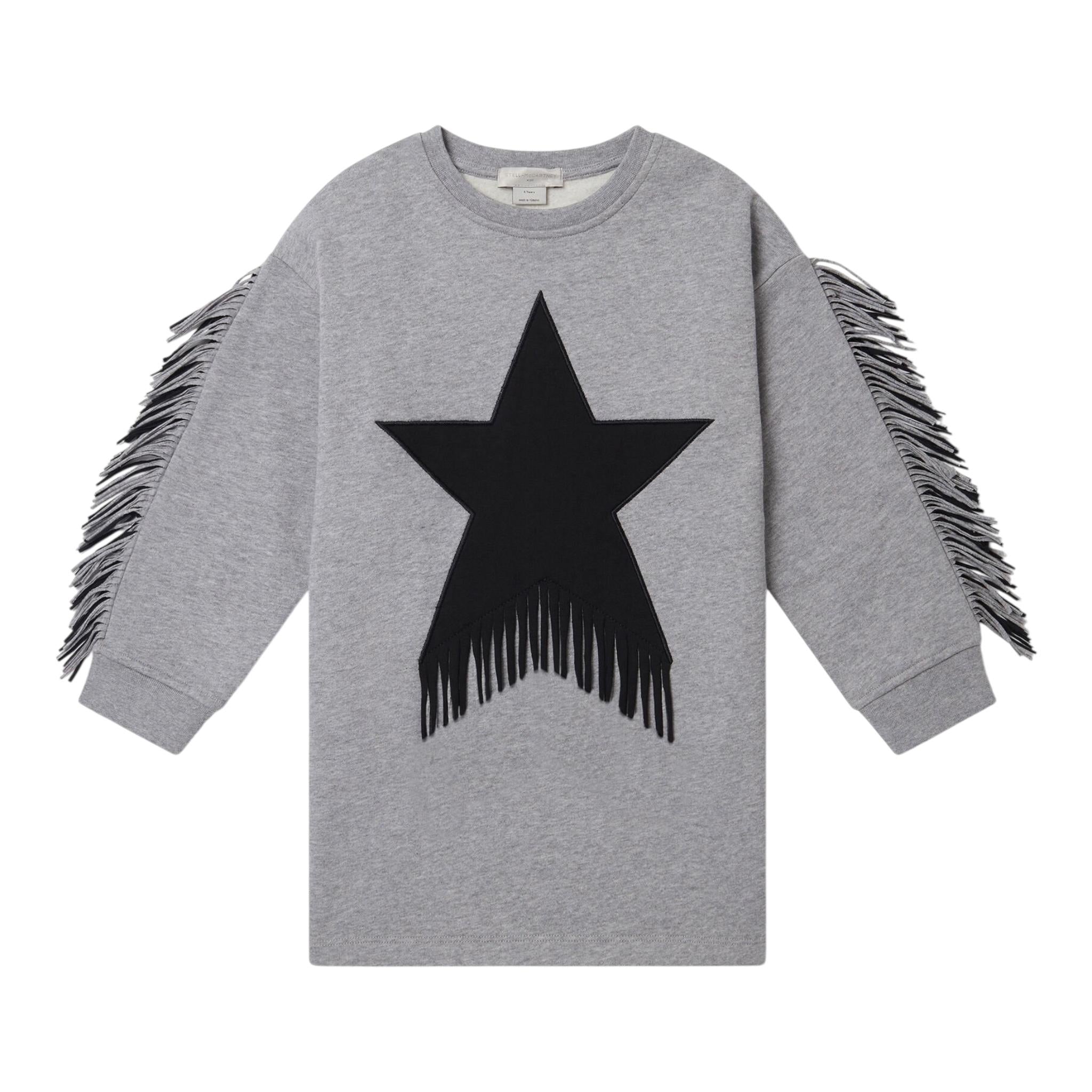 STELLA McCARTNEY abito girocollo tinta unita con stampa Grigio per Bambina TV1D90 GRIGIO STELLA McCARTNEY 