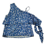 Naida Top Plain With Blue Spotted Pattern For Girls