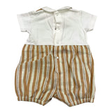 Barcellino Two-Tone Romper Half Sleeve White For Newborn