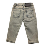 Cesare Paciotti Jeans Solid Color With Adjustable Waistline Gray For Newborn