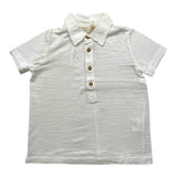 Zhoe &amp; Tobiah Solid Color Polo Shirt Half Sleeve White For Baby