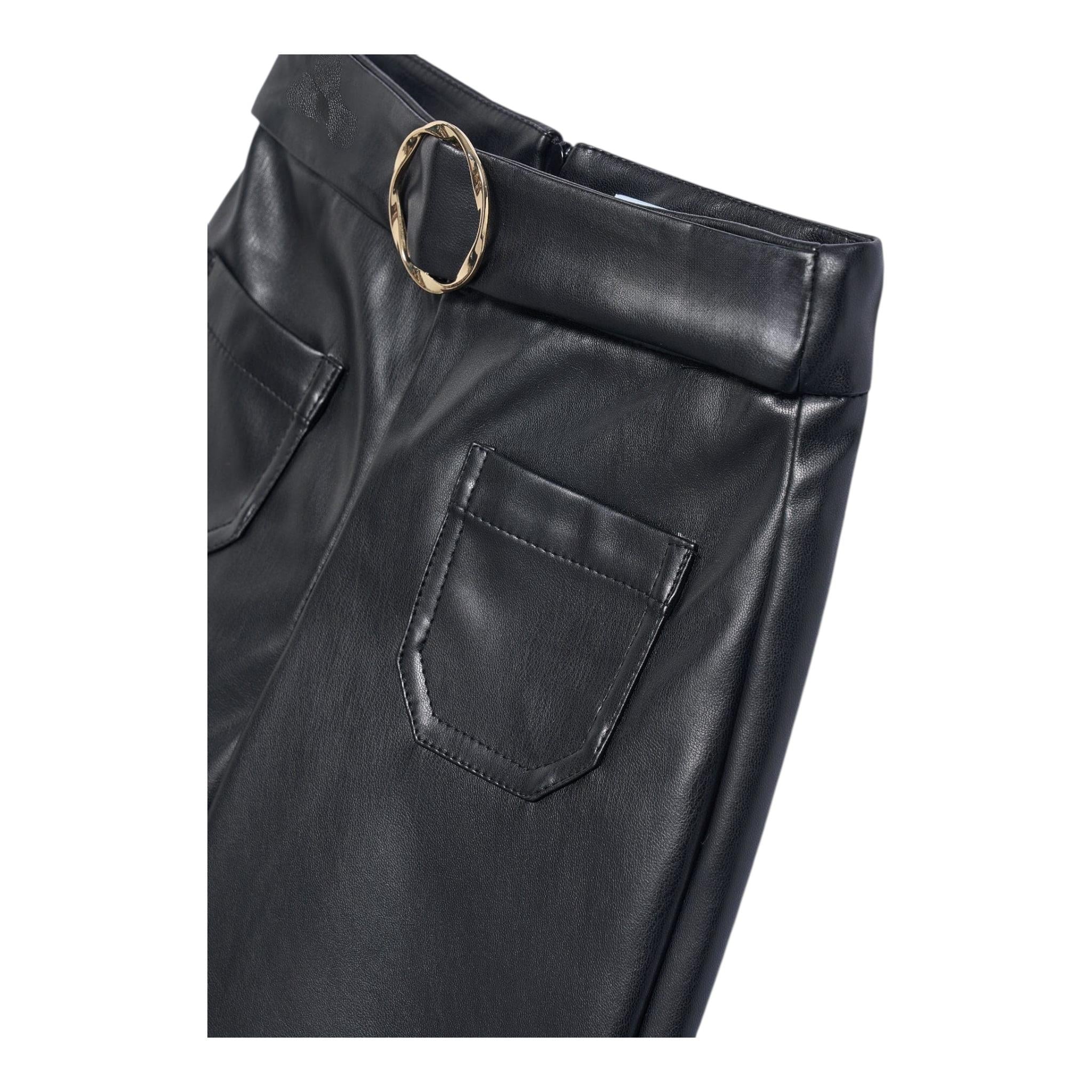 ABEL & LULA pantalone tinta unita in ecopelle Nero per Bambina 5716 NERO ABEL & LULA 