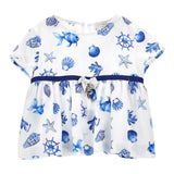 Monnalisa Camicia Tinta Unita con Fantasia per Neonata 11C303N BIANCO MONNALISA 