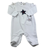 Lalalu' Long Sleeve Onesie Solid Color With White Star Print For Newborn