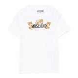 Moschino T-Shirt Girocollo Tinta Unita con Orso per Neonato MUM04AN BIANCO MOSCHINO 