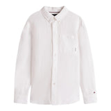 Tommy Hilfiger Camicia Manica Lunga Tinta Unita per Bambino KB0KB09550X BIANCO TOMMY HILFIGER 