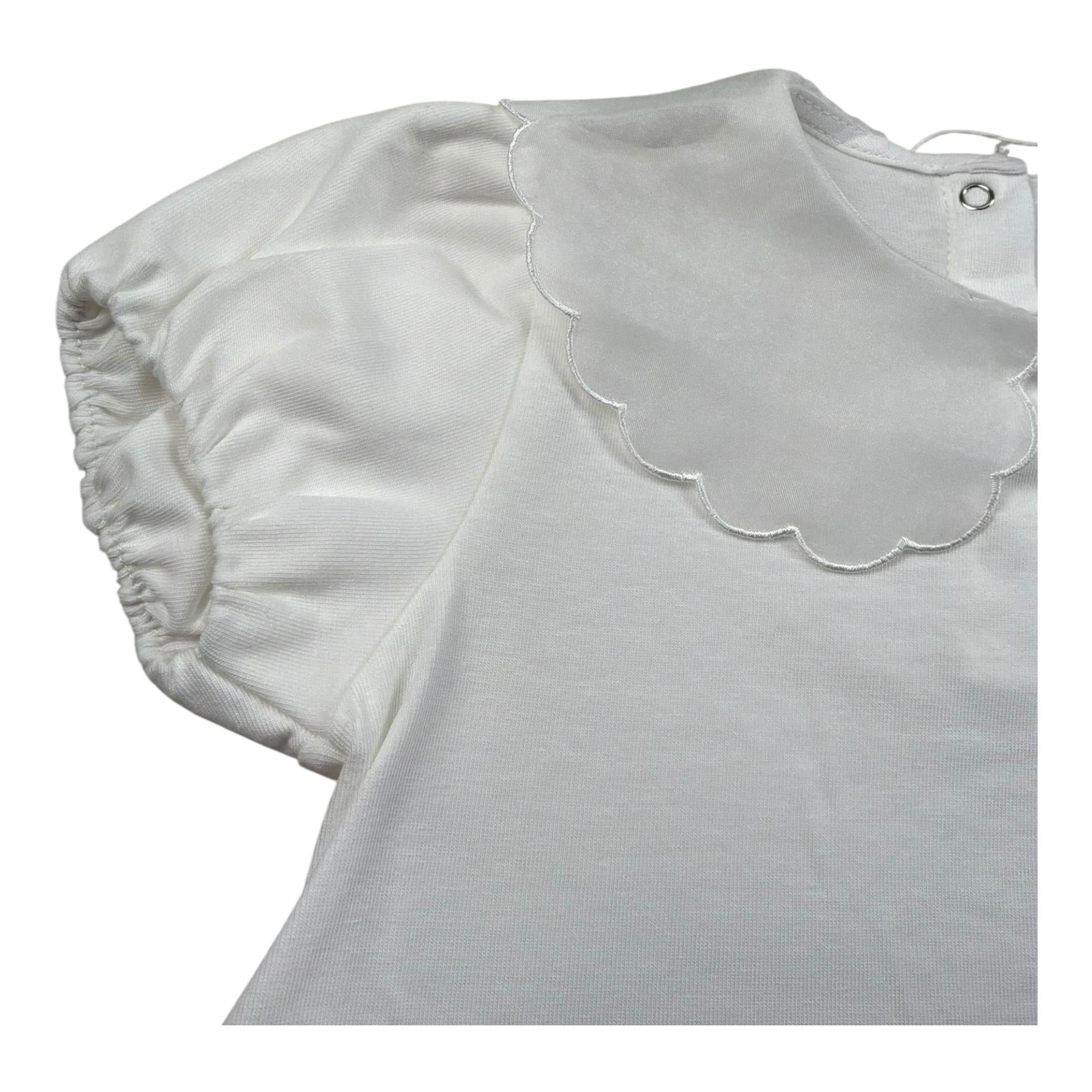 M+E' T-Shirt Tinta Unita con Colletto per Bambina UE1773X BIANCO M+E' 