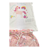 Losan 2 Piece Set T-Shirt-Short Two-Tone White/Pink for Baby Girl