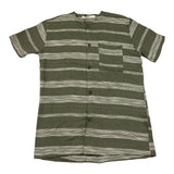 I'M Brian Green Striped Half Sleeve Solid Color Shirt for Kids
