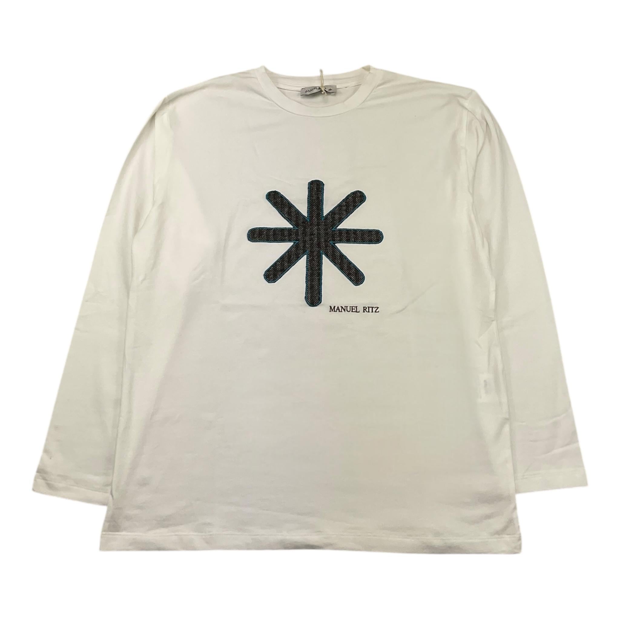MANUEL RITZ shirt girocollo tinta unita con logo Bianco per Bambino MR2370 BIANCO MANUEL RITZ 